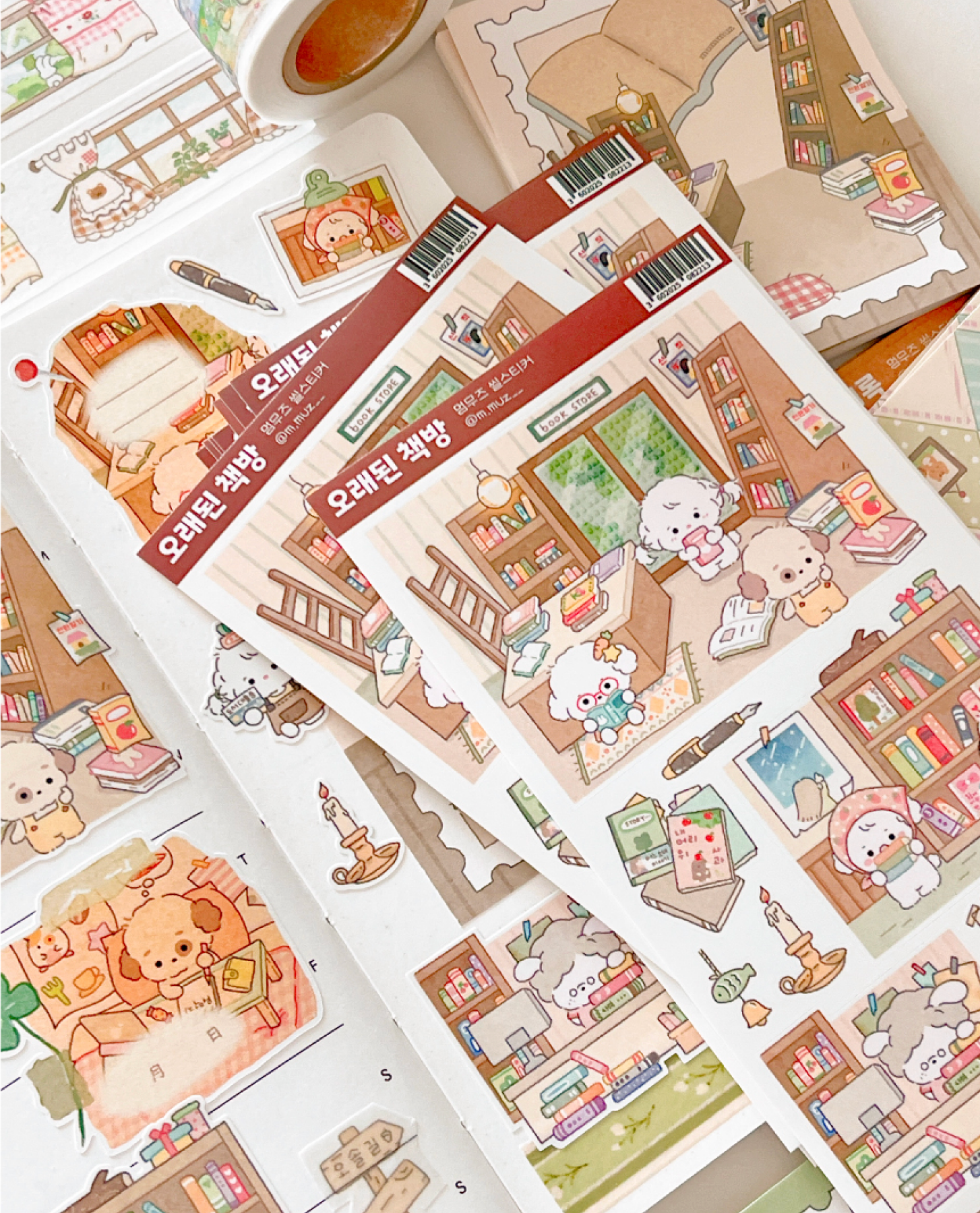 [MZ20] NEW Mummuz 'Old Bookstore' Sticker Sheet - Mummuz__korean_sticker_stationery