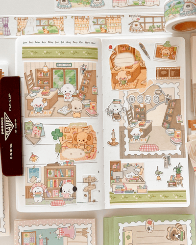 [MZ20] NEW Mummuz 'Old Bookstore' Sticker Sheet - Mummuz__korean_sticker_stationery