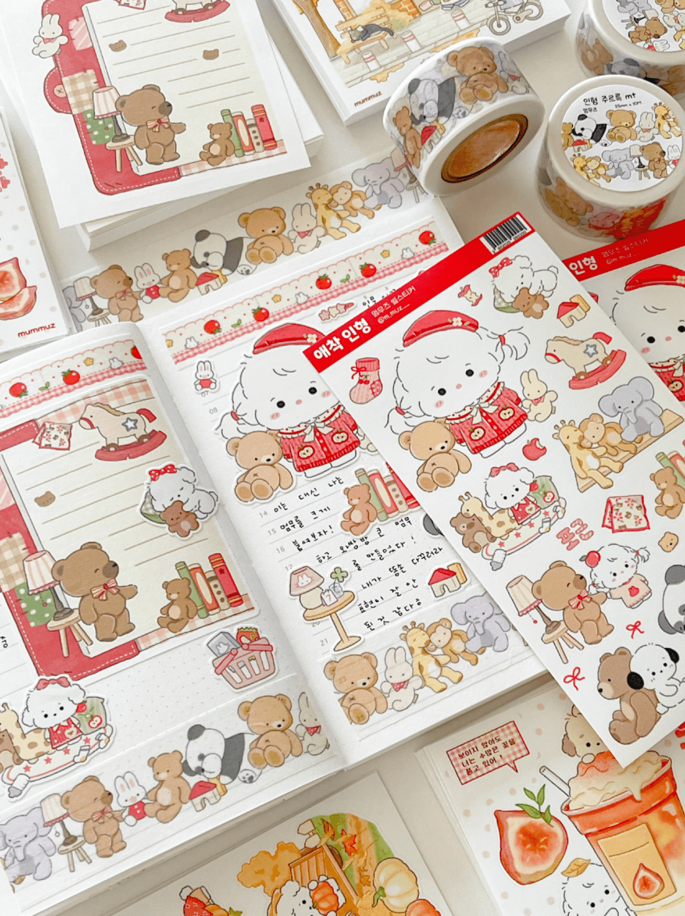 [MZ21] NEW Mummuz 'Attachment Plush' Sticker Sheet - Mummuz__korean_sticker_stationery