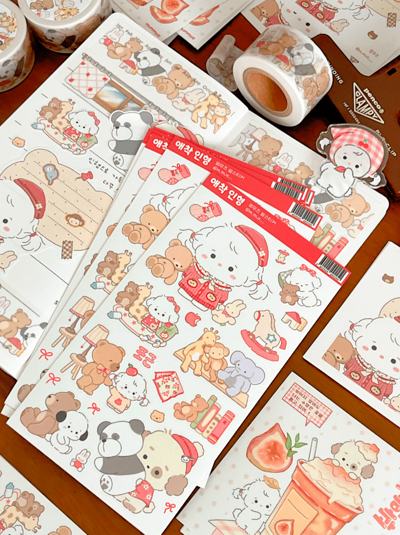 [MZ21] NEW Mummuz 'Attachment Plush' Sticker Sheet - Mummuz__korean_sticker_stationery