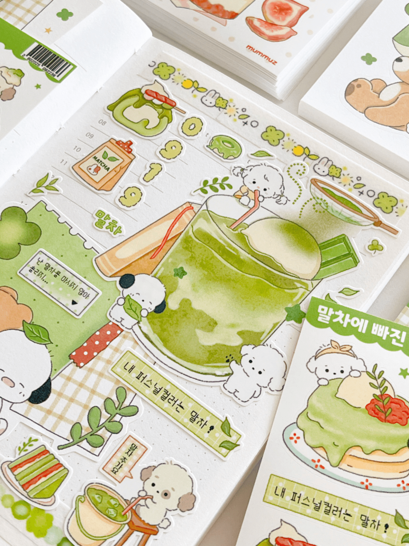 [MZ22] NEW Mummuz 'Red Bean and Matcha' Sticker Sheet - Mummuz__korean_sticker_stationery