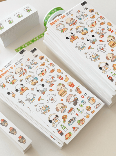[MZ28] NEW Mummuz 'Bit by Bit - Food' Sticker Sheet - Mummuz__korean_sticker_stationery
