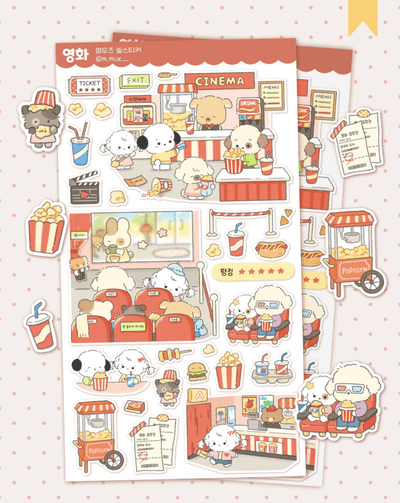 [MZ31] NEW Mummuz 'Movie' Sticker Sheet - Mummuz__korean_sticker_stationery