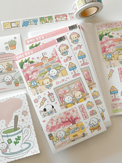[MZ34] NEW Mummuz 'Heart Fluttering Walk to the School' Sticker Sheet - Mummuz__korean_sticker_stationery