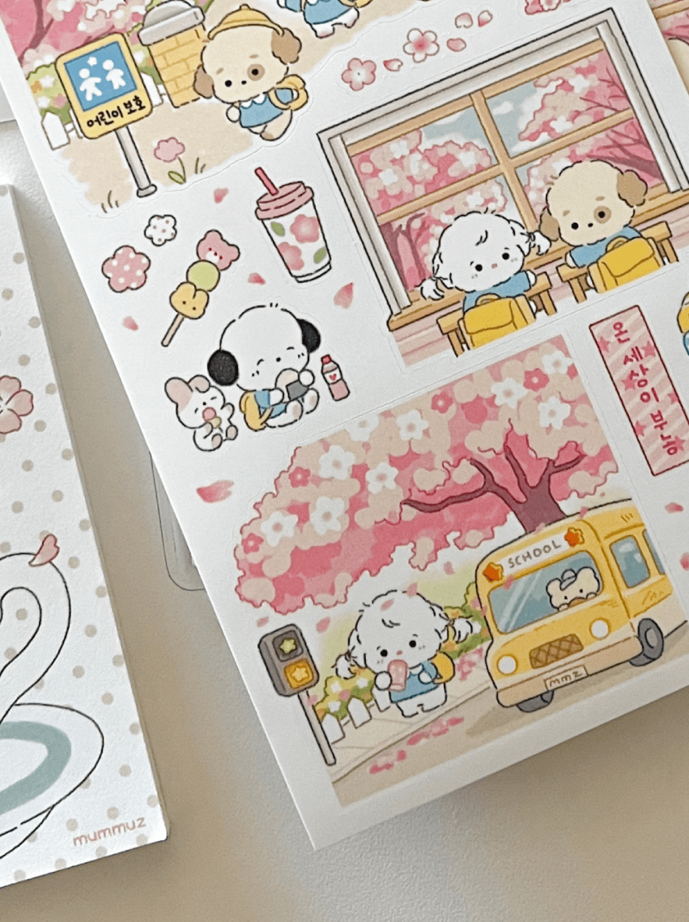 [MZ34] NEW Mummuz 'Heart Fluttering Walk to the School' Sticker Sheet - Mummuz__korean_sticker_stationery