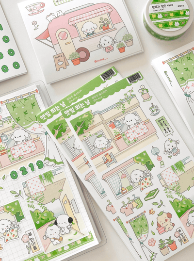 [MZ35] NEW Mummuz 'Sunny Day' Sticker Sheet - Mummuz__korean_sticker_stationery