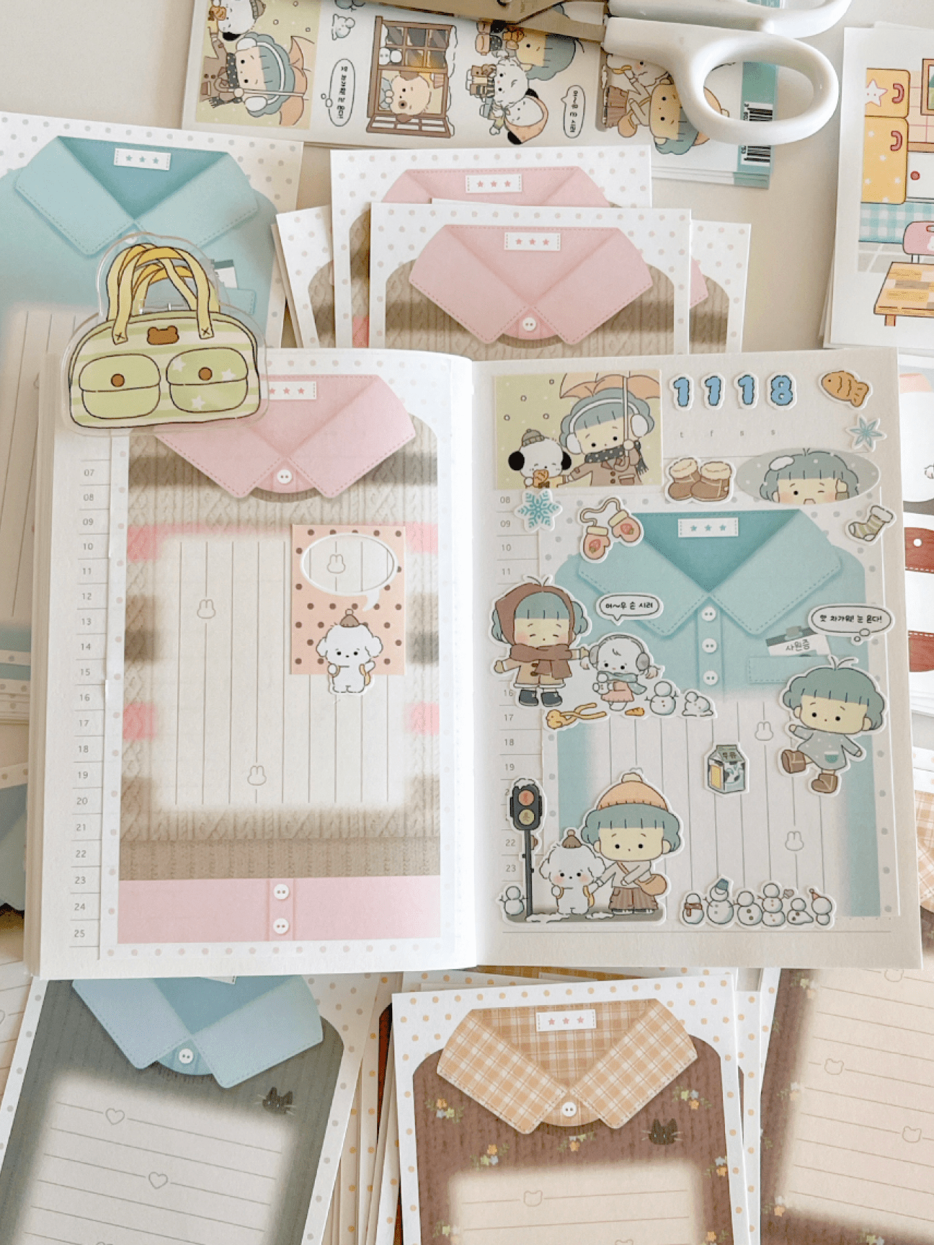 [MZ42] NEW Mummuz 'Shirts' Memo Sticker Set - Mummuz__korean_sticker_stationery