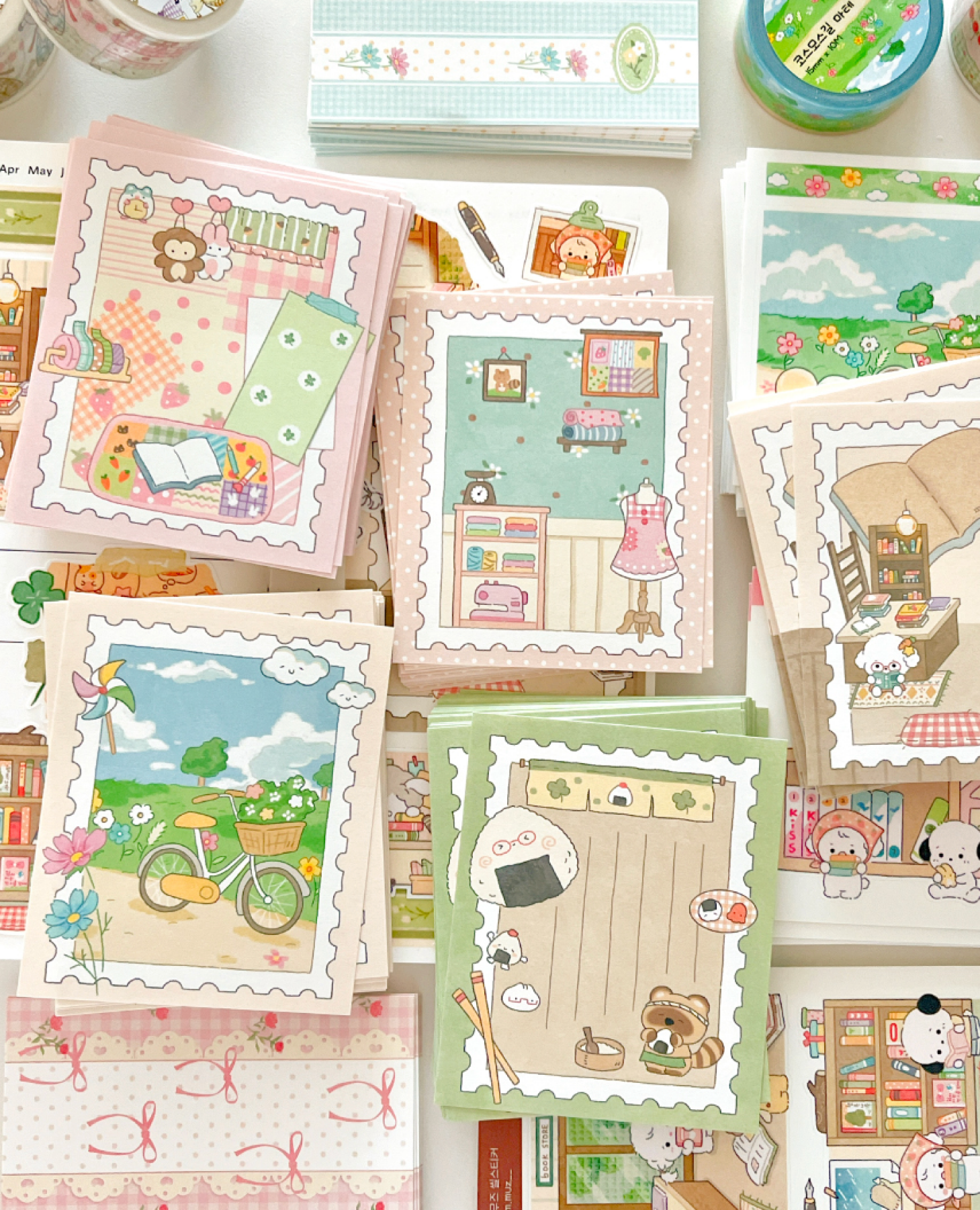[MZ44] NEW Mummuz 'Stamps' Memo Sticker Set - Mummuz__korean_sticker_stationery