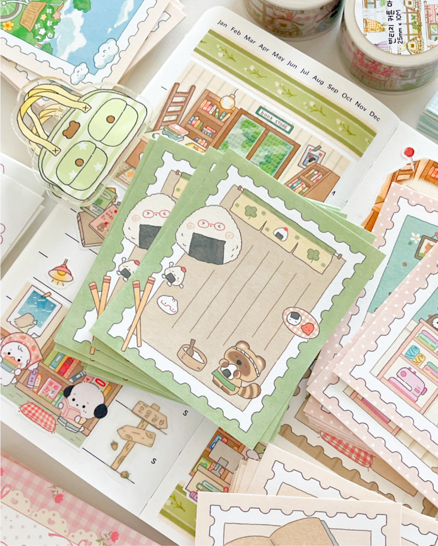 [MZ44] NEW Mummuz 'Stamps' Memo Sticker Set - Mummuz__korean_sticker_stationery