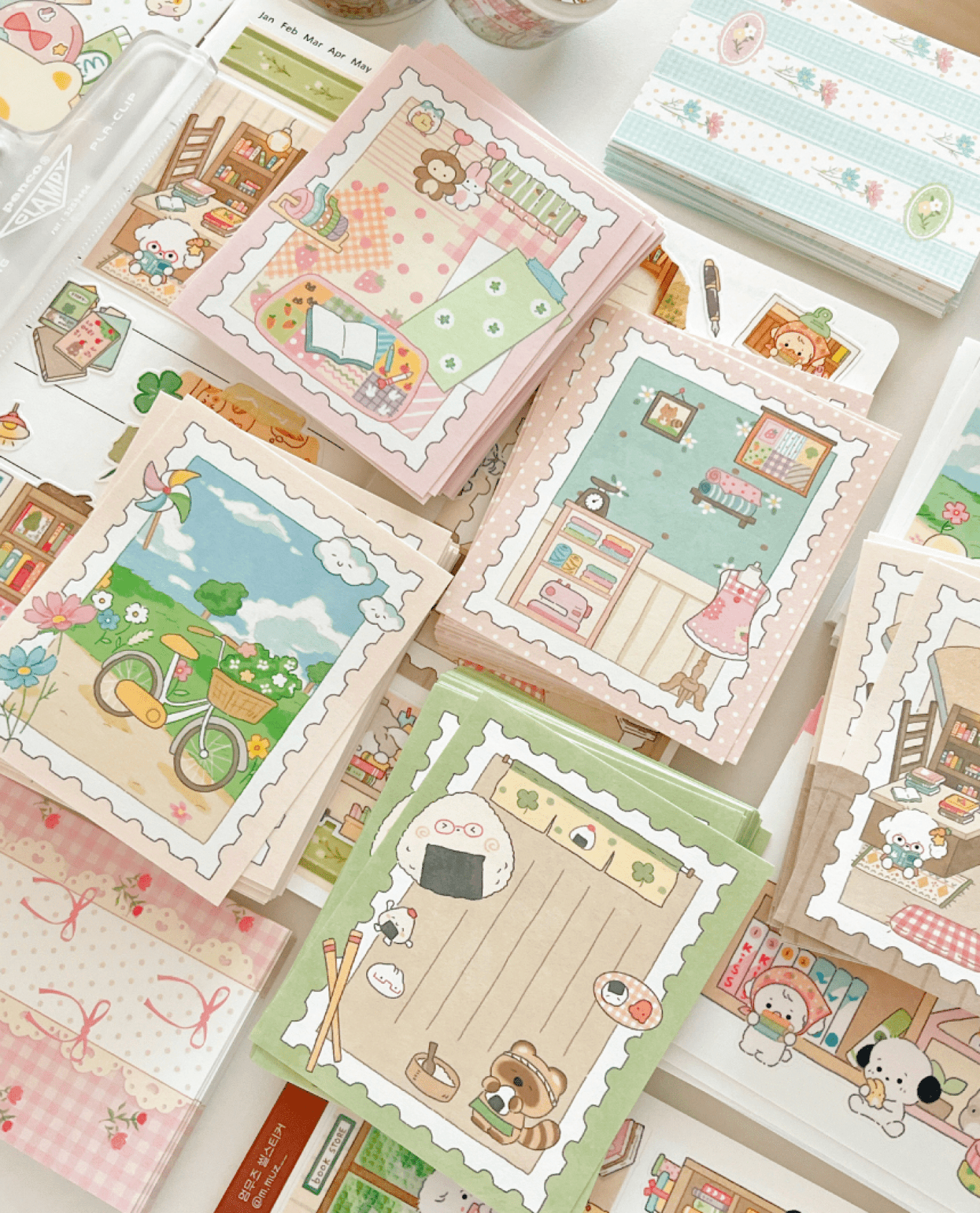 [MZ44] NEW Mummuz 'Stamps' Memo Sticker Set - Mummuz__korean_sticker_stationery