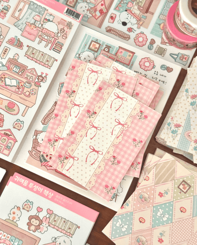 [MZ45] NEW Mummuz 'Vintage Background' Memo Paper Set - Mummuz__korean_sticker_stationery