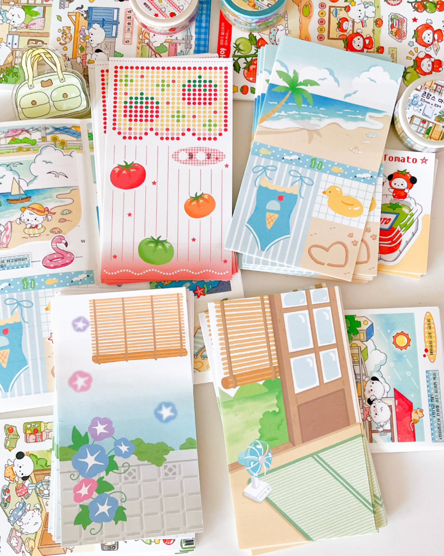 [MZ48] NEW Mummuz 'Summer Break' Slim Memo Sticker Set - Mummuz__korean_sticker_stationery