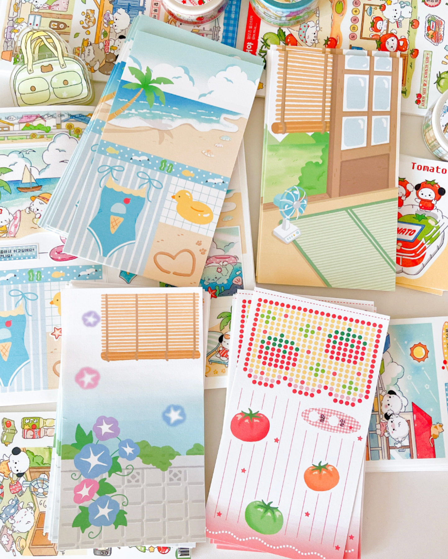 [MZ48] NEW Mummuz 'Summer Break' Slim Memo Sticker Set - Mummuz__korean_sticker_stationery