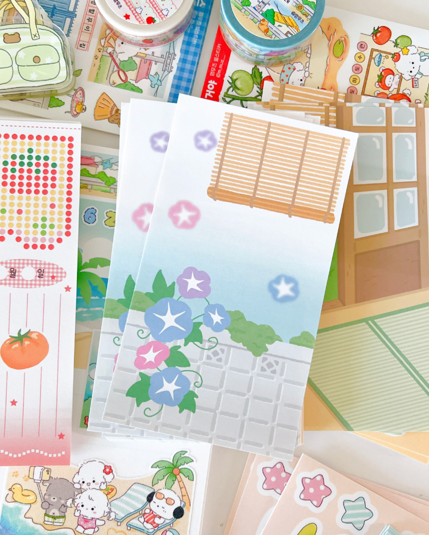 [MZ48] NEW Mummuz 'Summer Break' Slim Memo Sticker Set - Mummuz__korean_sticker_stationery