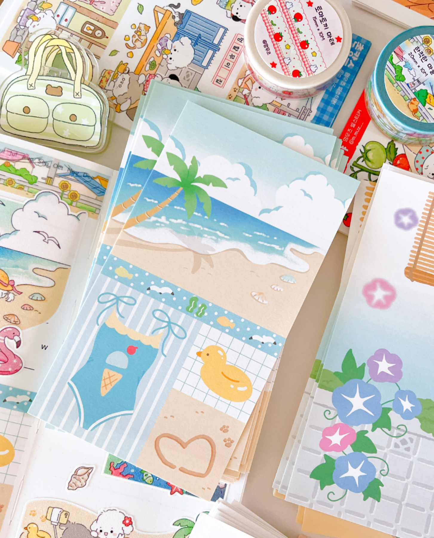 [MZ48] NEW Mummuz 'Summer Break' Slim Memo Sticker Set - Mummuz__korean_sticker_stationery
