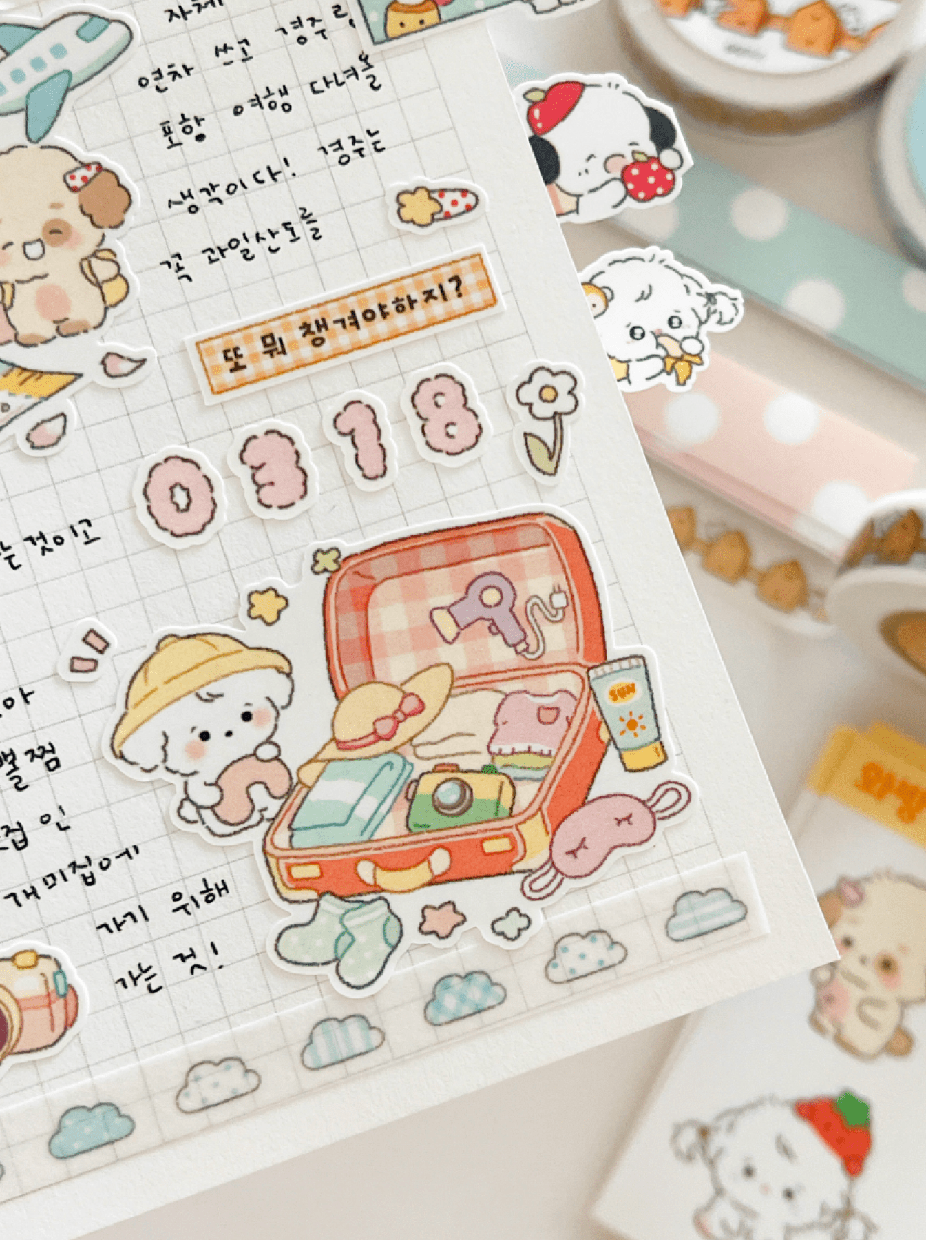 [MZ53] NEW Mummuz 'Travel Necessities' Sticker Sheet - Mummuz__korean_sticker_stationery