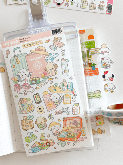 [MZ53] NEW Mummuz 'Travel Necessities' Sticker Sheet - Mummuz__korean_sticker_stationery