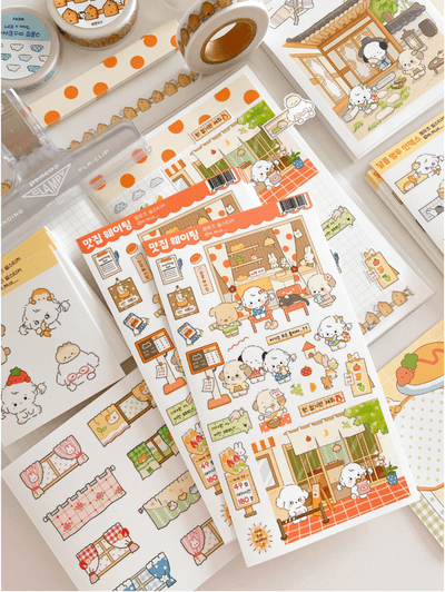 [MZ54] NEW Mummuz 'Must Eat Spot Waiting' Sticker Sheet - Mummuz__korean_sticker_stationery