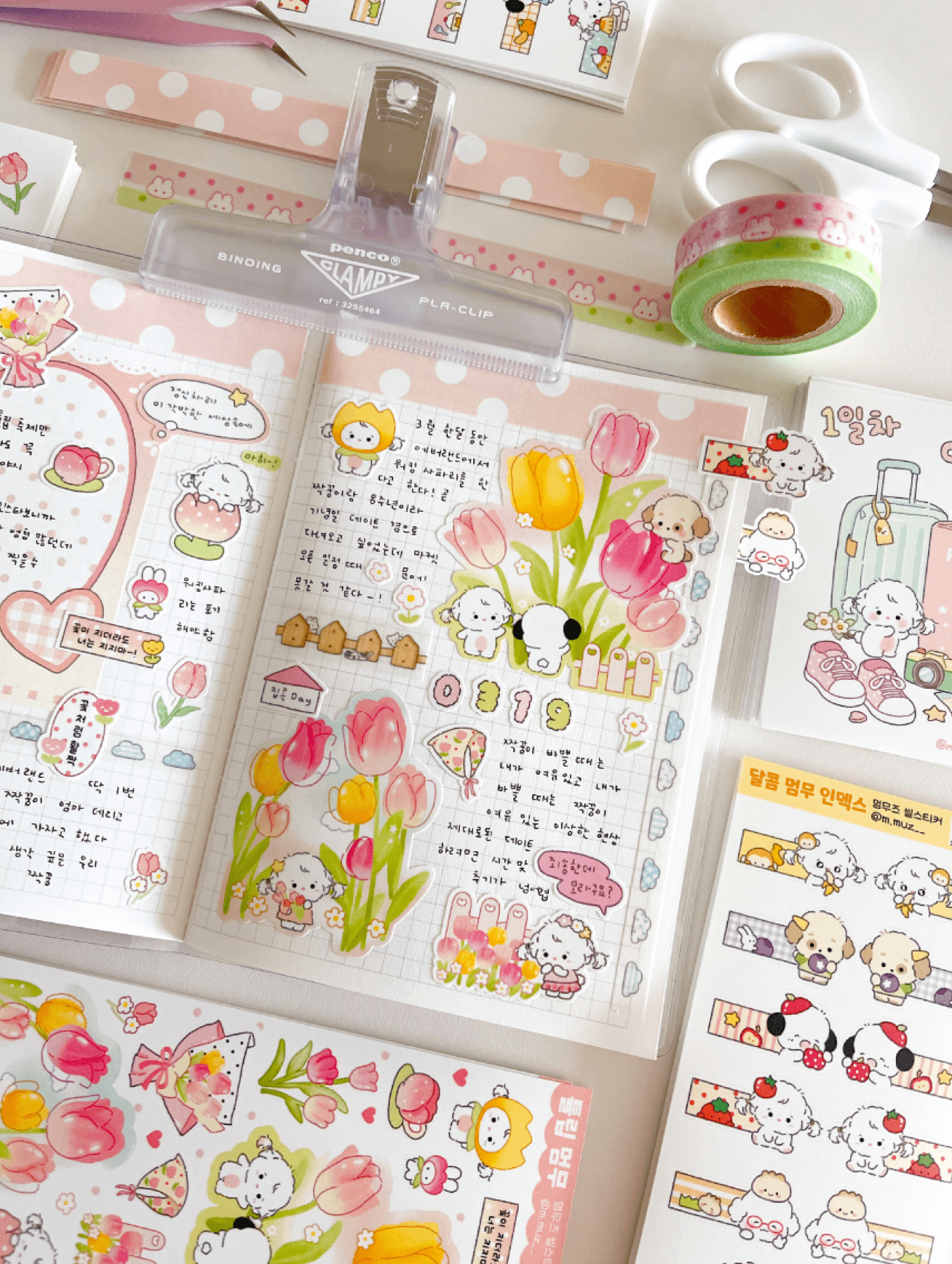 [MZ56] NEW Mummuz 'Tulip' Sticker Sheet - Mummuz__korean_sticker_stationery