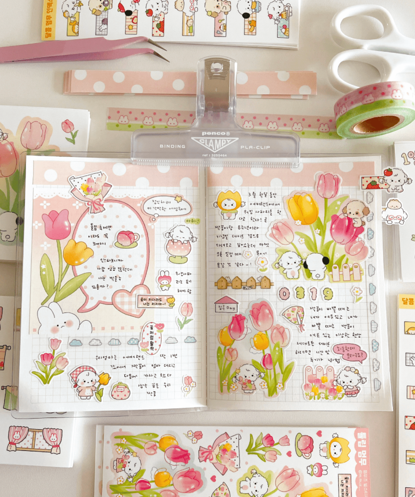 [MZ56] NEW Mummuz 'Tulip' Sticker Sheet - Mummuz__korean_sticker_stationery