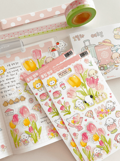 [MZ56] NEW Mummuz 'Tulip' Sticker Sheet - Mummuz__korean_sticker_stationery