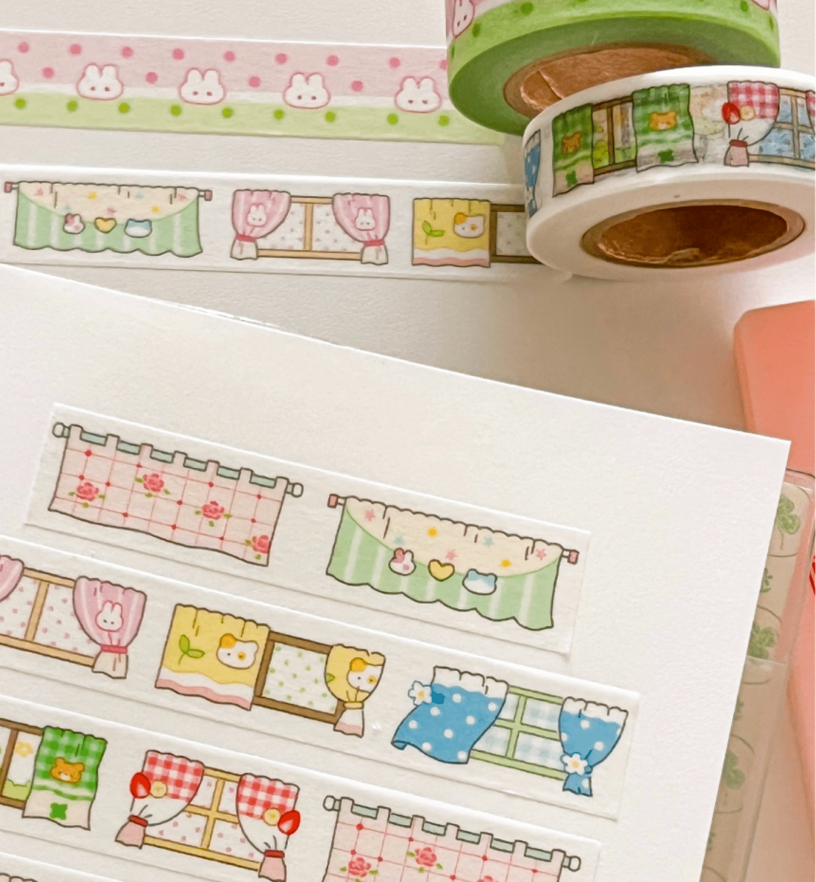 [MZ57] NEW Mummuz 'Petite Curtain' Masking Tape 15mm x 10m - Mummuz__korean_sticker_stationery