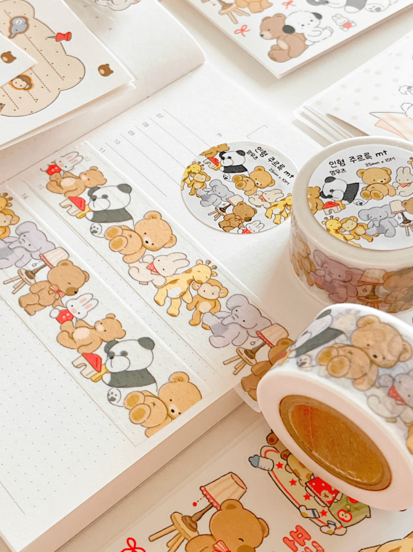 [MZ59] NEW Mummuz 'Plushies' Masking Tape 25mm x 10m - Mummuz__korean_sticker_stationery