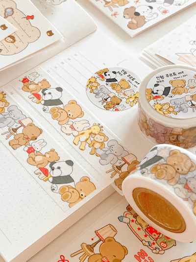 [MZ59] NEW Mummuz 'Plushies' Masking Tape 25mm x 10m - Mummuz__korean_sticker_stationery