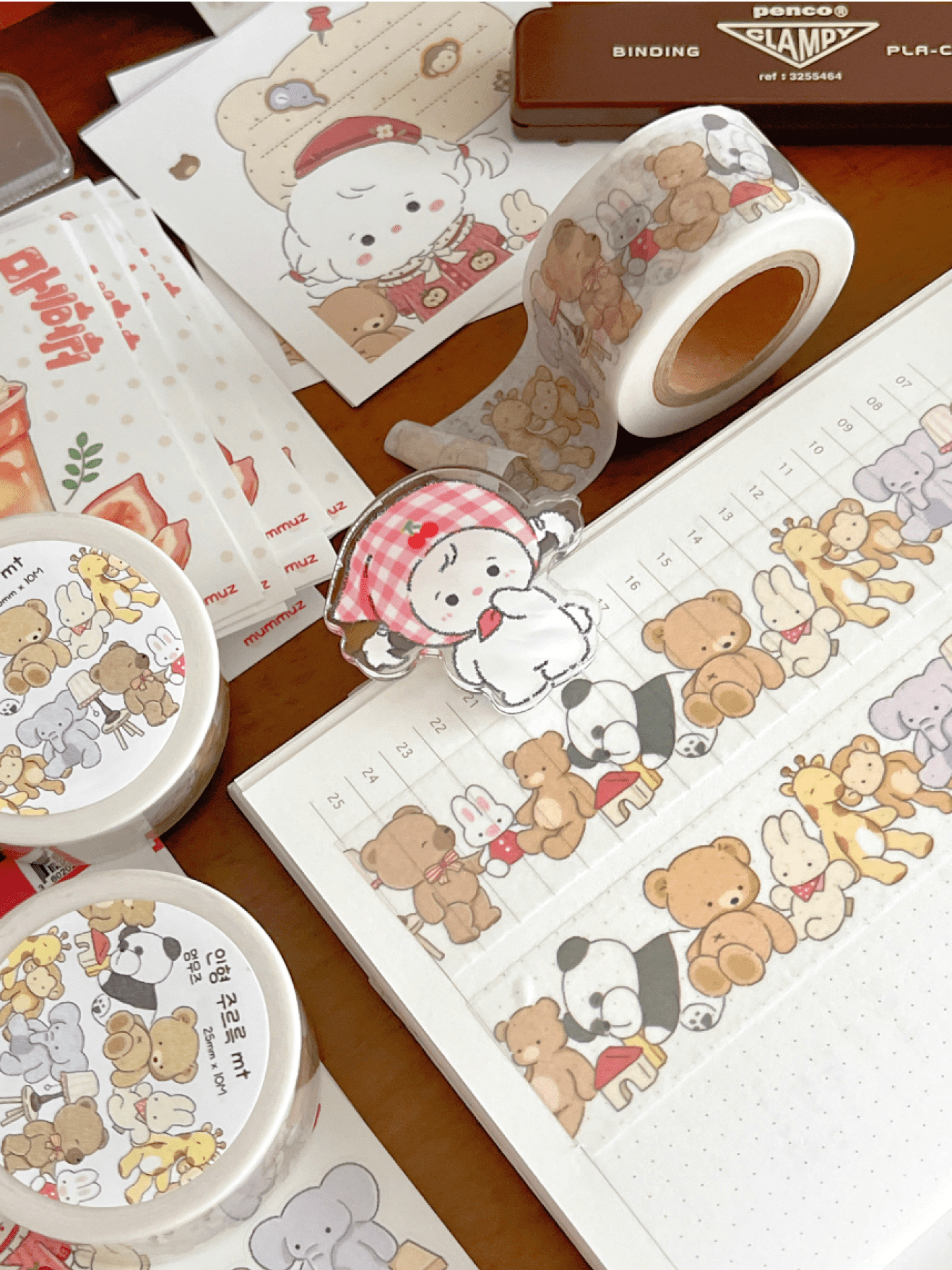 [MZ59] NEW Mummuz 'Plushies' Masking Tape 25mm x 10m - Mummuz__korean_sticker_stationery