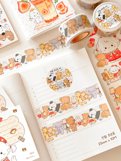 [MZ59] NEW Mummuz 'Plushies' Masking Tape 25mm x 10m - Mummuz__korean_sticker_stationery