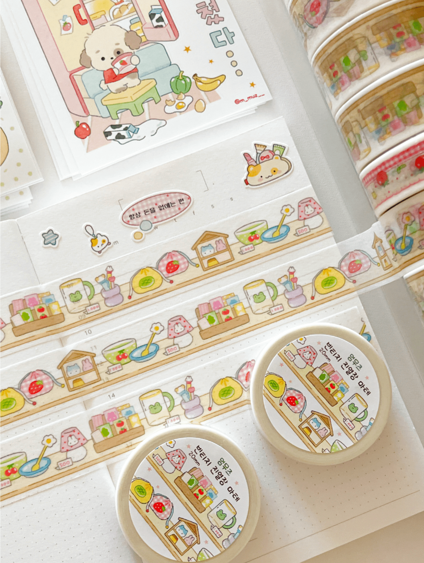 [MZ60] NEW Mummuz 'Vintage Shelves' Masking Tape 20mm x 10m - Mummuz__korean_sticker_stationery