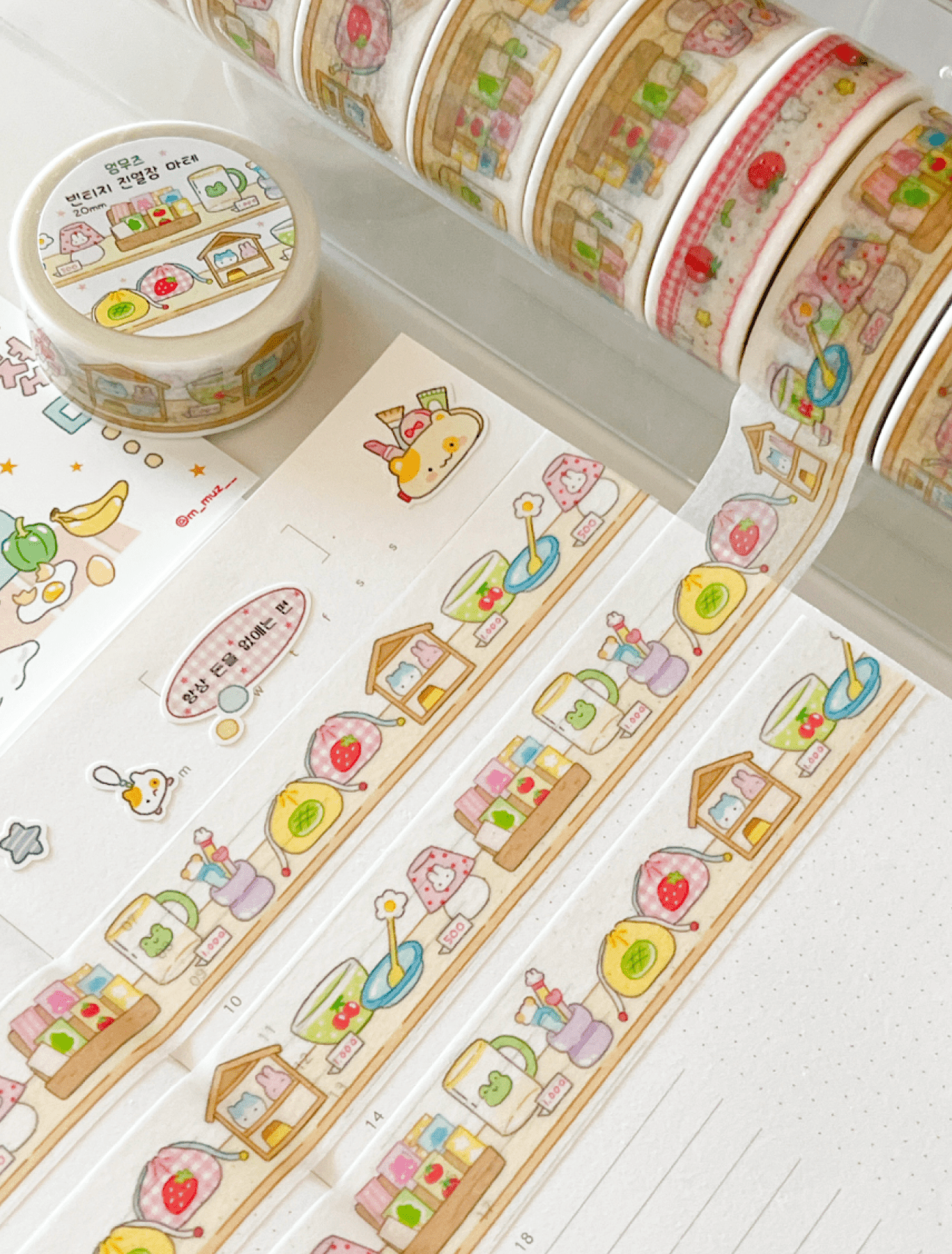 [MZ60] NEW Mummuz 'Vintage Shelves' Masking Tape 20mm x 10m - Mummuz__korean_sticker_stationery