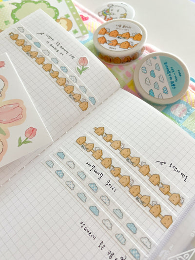[MZ62] NEW Mummuz 'Fence/Cloud' Masking Tape (options) - Mummuz_MZ62S1 - Fence_korean_sticker_stationery