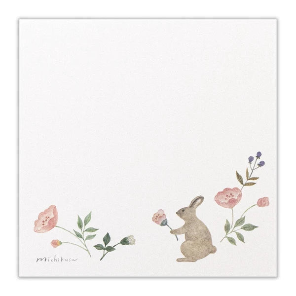 [NK01] Nuku Memo Pad - Bunny Flowers - K:DULT FACTORY__korean_sticker_stationery