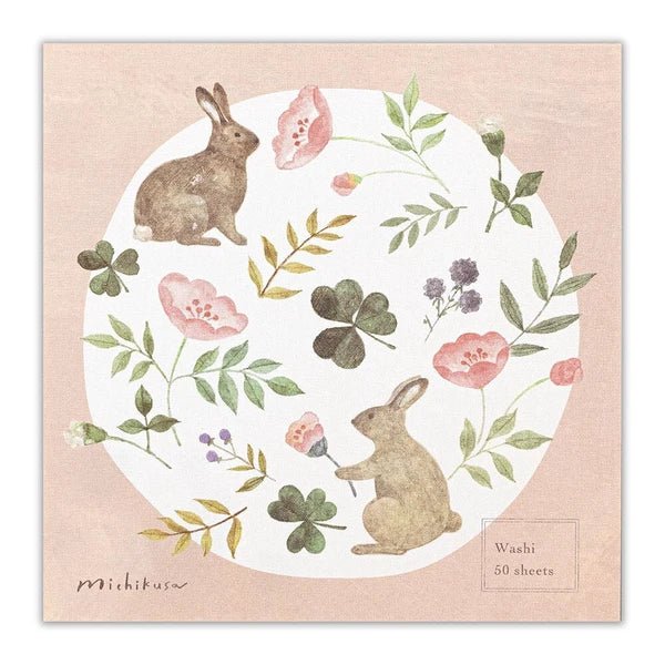 [NK01] Nuku Memo Pad - Bunny Flowers - K:DULT FACTORY__korean_sticker_stationery