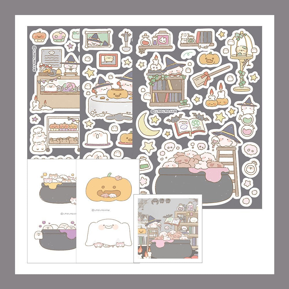 [NN02] NEW Nyung Nyung Shop 'Baking Witch' Halloween Sticker Pack -Nyung Nyung Shop__korean_sticker_stationery