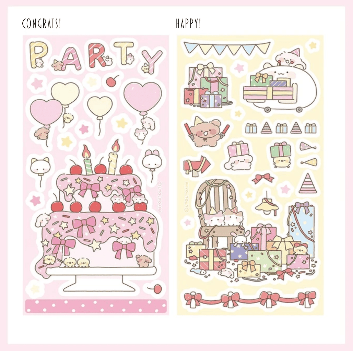 [NN03] NEW Nyung Nyung Shop 'Party Party' Sticker Pack (Single/Pack) -Nyung Nyung Shop_NN03 - Pack_korean_sticker_stationery