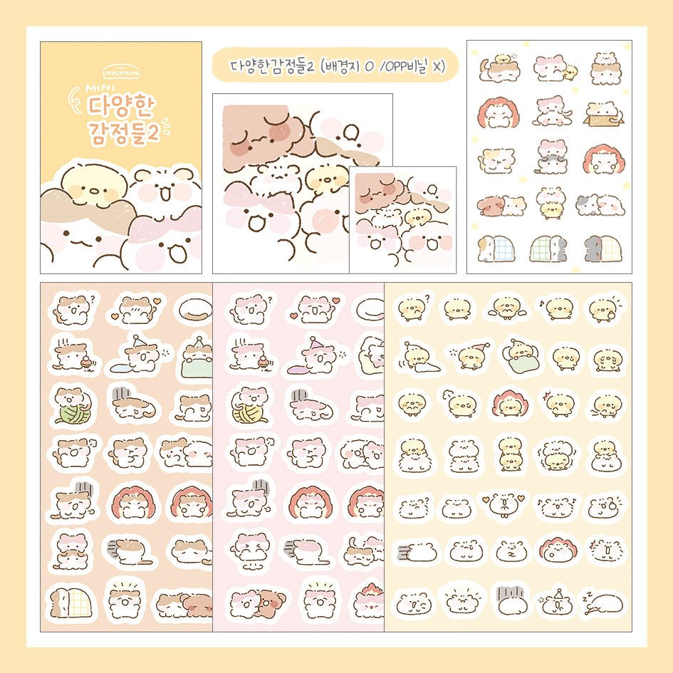 [NN04] NEW Nyung Nyung Shop 'Various Emotions ver.2' Sticker Pack (Single/Pack) -Nyung Nyung Shop_NN04 - Pack_korean_sticker_stationery