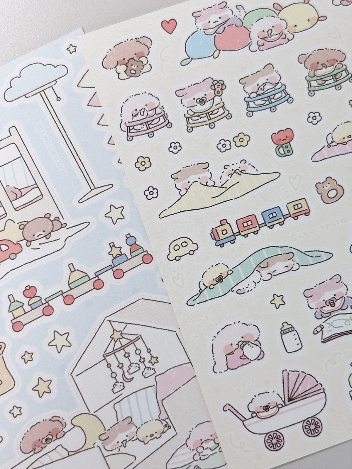 [NN07] NEW Nyung Nyung Shop 'Fluffy Fluffy' Sticker Pack (Single/Pack) -Nyung Nyung Shop_NN07S3 - Babies' Playtime_korean_sticker_stationery