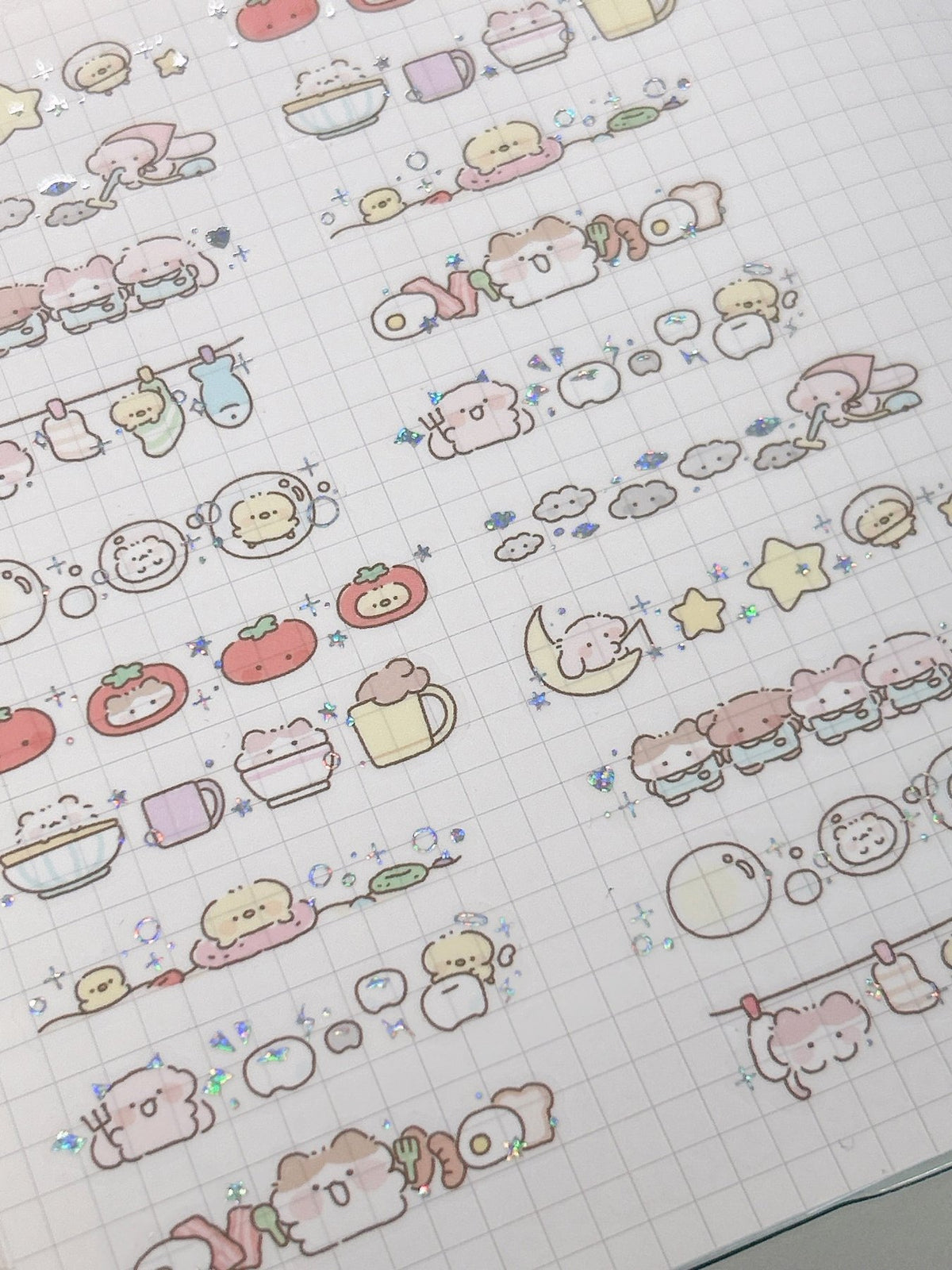 [NN10] NEW Nyung Nyung Shop 'Pitter-Patter 1/2/3' Kisscut Masking Tape (options) -Nyung Nyung Shop_NN10S1 - 1_korean_sticker_stationery