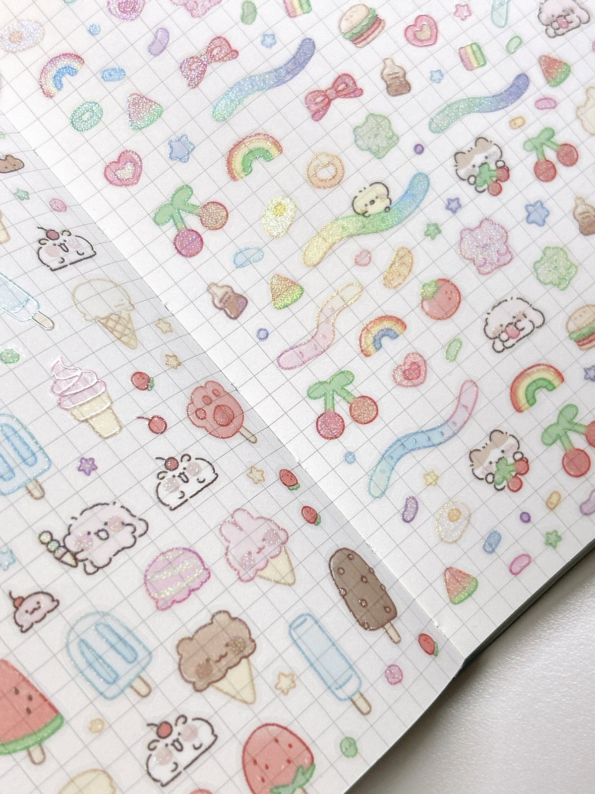 [NN14] NEW Nyung Nyung Shop 'Seoul Illustration Fair Release' Kisscut Masking Tapes (options) -Nyung Nyung Shop_NN14S5 - Sweet & Sparkly Ice Cream_korean_sticker_stationery