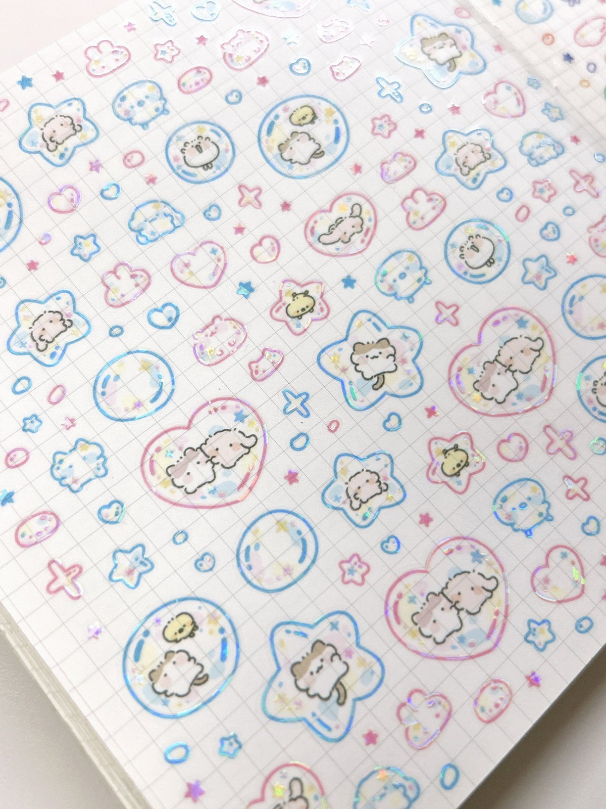 [NN14] NEW Nyung Nyung Shop 'Seoul Illustration Fair Release' Kisscut Masking Tapes (options) -Nyung Nyung Shop_NN14S2 - Bubble Bubble 2_korean_sticker_stationery