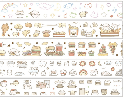 [NN15] NEW Nyung Nyung Shop 'Seoul Illustration Fair Release 2' Kisscut Masking Tapes (options) -Nyung Nyung Shop_NN15S1 - Poof! Magic_korean_sticker_stationery