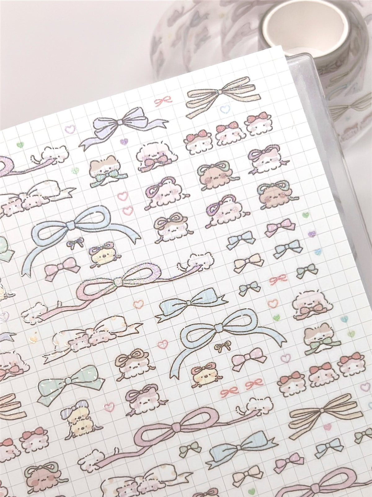 [NN16] NEW Nyung Nyung Shop 'Seoul Illustration Korea Release' Kisscut Masking Tapes (options) -Nyung Nyung Shop_NN16S4 - Various Ribbons_korean_sticker_stationery