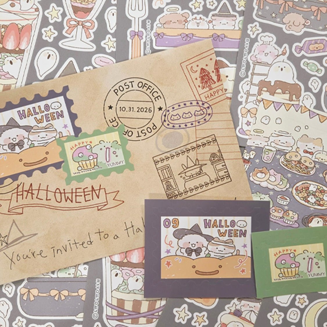 [NN17] NEW Nyung Nyung Shop 'Welcome to The Halloween Party' Sticker Pack -Nyung Nyung Shop__korean_sticker_stationery