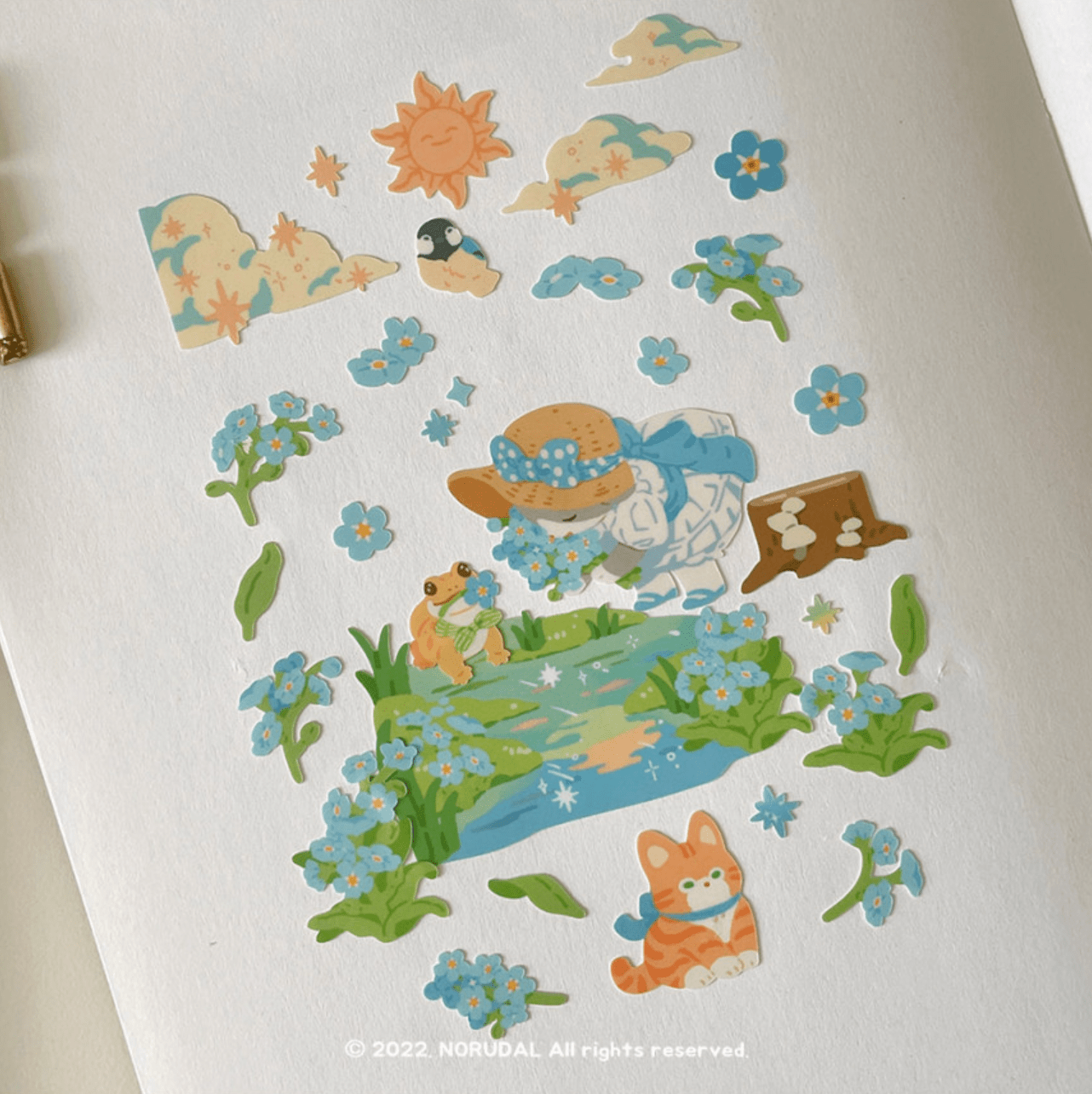[NR04] Norudal Shop Flower Fairy Removable Sticker Sheet (options) - Norudal Shop_NR04S2 - Forget Me Not_korean_sticker_stationery