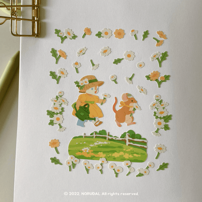 [NR04] Norudal Shop Flower Fairy Removable Sticker Sheet (options) - Norudal Shop_NR04S1 - Daisy_korean_sticker_stationery