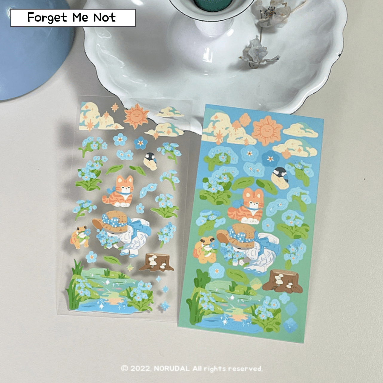 [NR04] Norudal Shop Flower Fairy Removable Sticker Sheet (options) - Norudal Shop_NR04S2 - Forget Me Not_korean_sticker_stationery