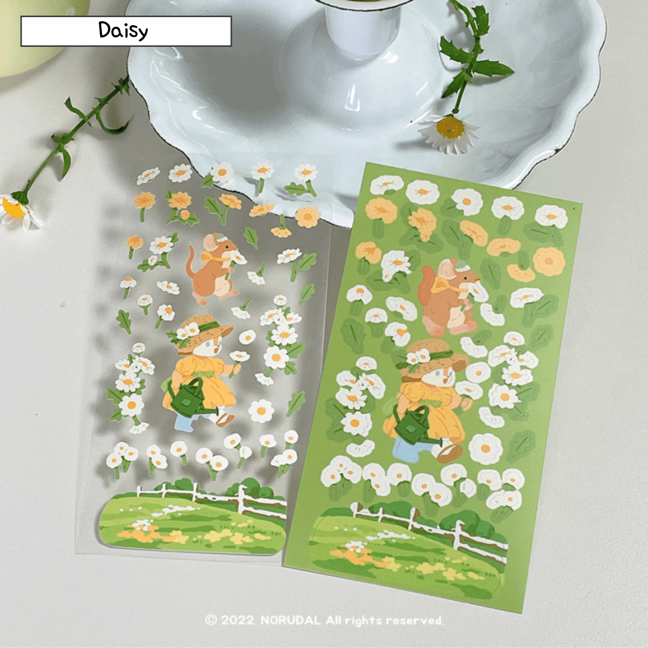 [NR04] Norudal Shop Flower Fairy Removable Sticker Sheet (options) - Norudal Shop_NR04S1 - Daisy_korean_sticker_stationery