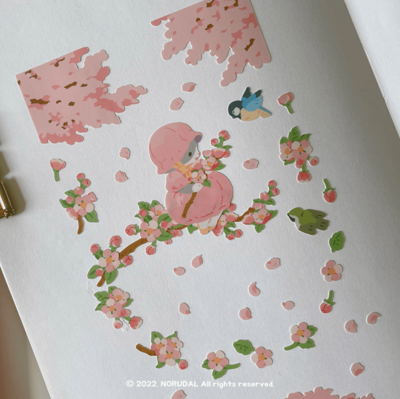 [NR04] Norudal Shop Flower Fairy Removable Sticker Sheet (options) - Norudal Shop_NR04S3 - Apple Flower_korean_sticker_stationery